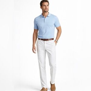 MICHELE NEGRI Italy Men’s Trousers White Printed  Luxury Euro Sz 52 US 38x31